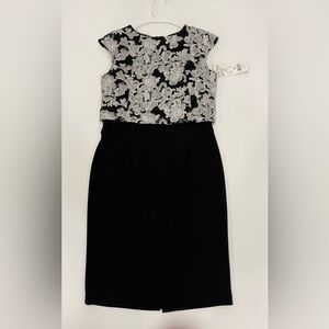 NWT Joseph Ribkoff Black and white Lace Sleeveless Dress Size 10